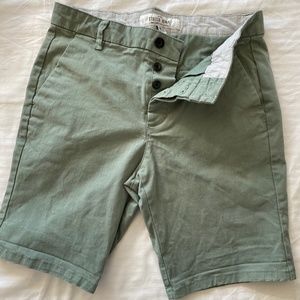 TOPMAN Stretch Skinny Olive Green Shorts